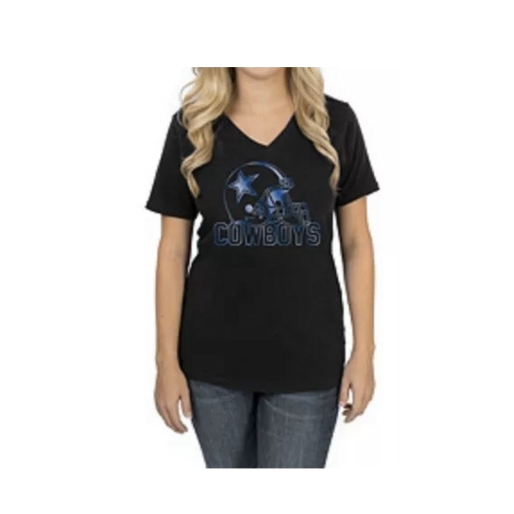 Cowboys Her Style New with Tags Dallas Cowboys Ladies Tee Small Shirt Black Blue